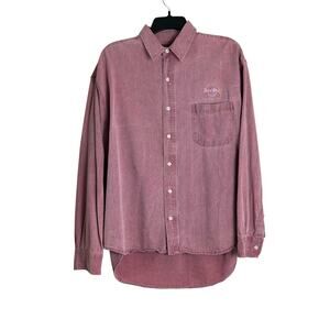 Hard Rock Hotel Las Vegas Denim Button Down Shirt Top Size XL Women's Pink